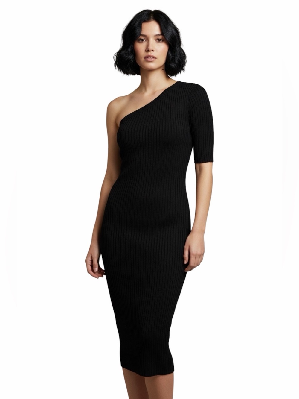 Helmut Lang New One Shoulder Knit Dress.